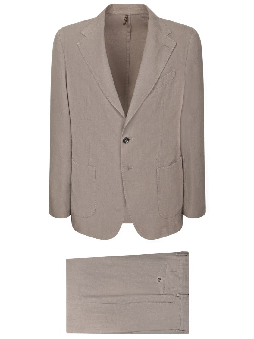 Dell'oglio Brown Tailored Suit With Notch Lapel