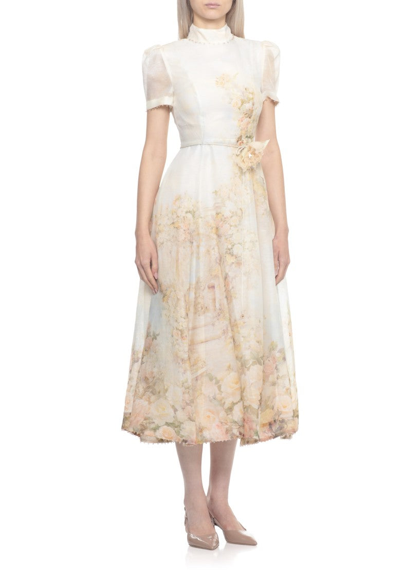 Zimmermann Yellow Linen And Silk Dress