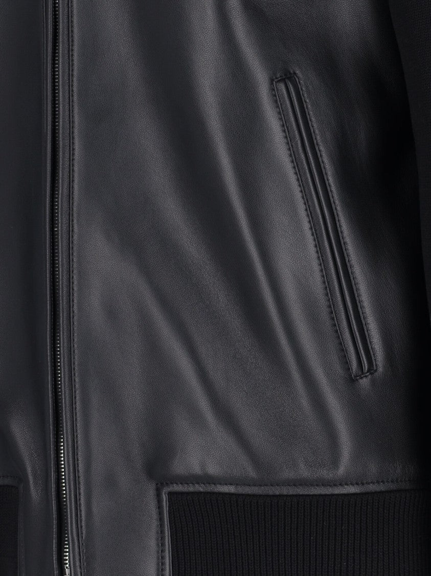 Gucci Leather Bomber Jacket – Black