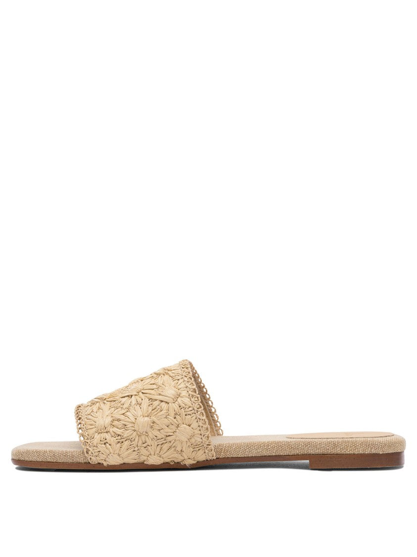 Castaner Beige Raffia Polythene Sandals