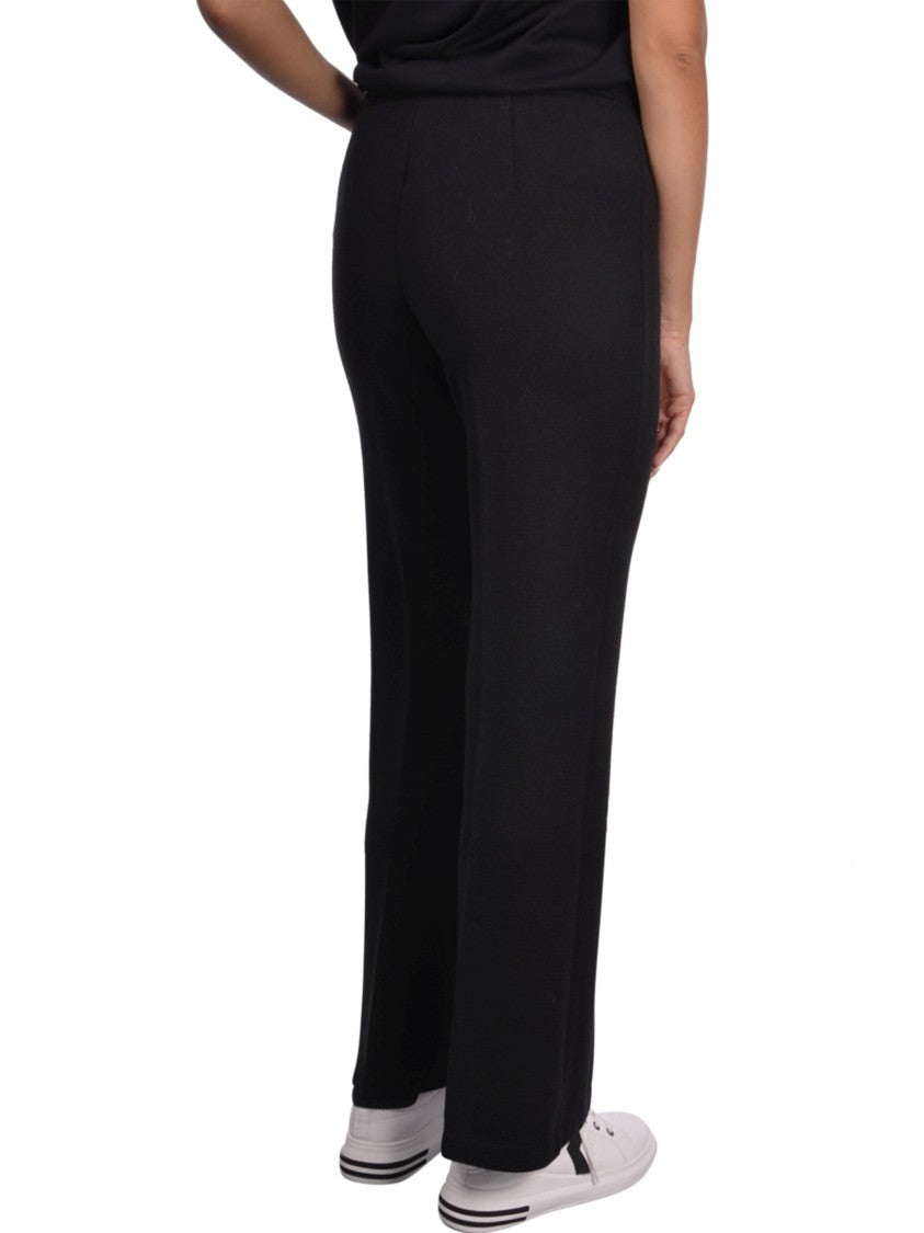 Gran Sasso Straight-Leg Black Wool Pants With Elastic Waistband