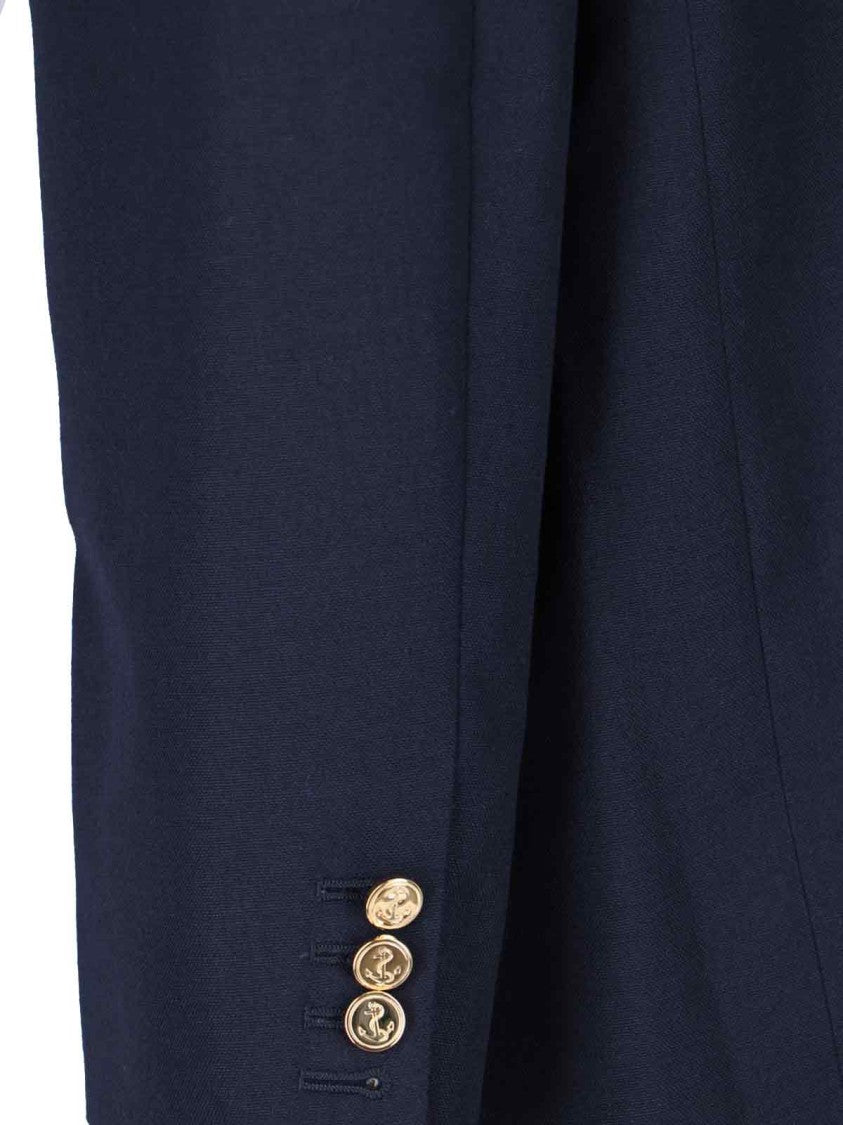 Thom Browne Blue Virgin Single-Breasted Blazer – Blue