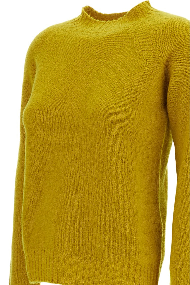 Drumohr Yellow Funnel Neck Wool Sweater