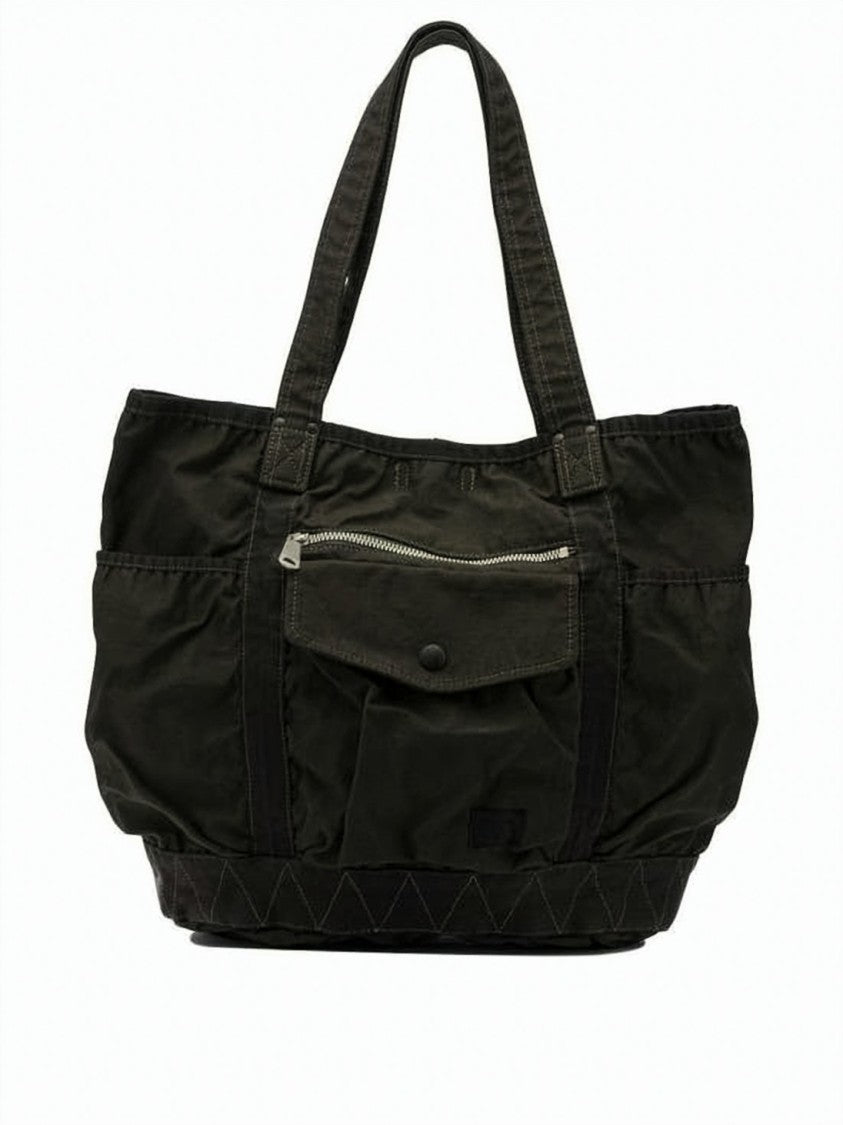 Porter Functional Black Nylon Shoulder Bag With Multiple Pockets