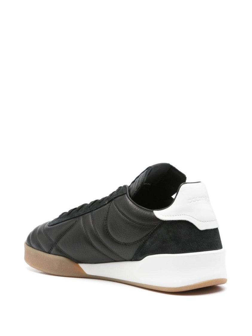 Courrèges Matelassé Black Calf Leather Sneakers