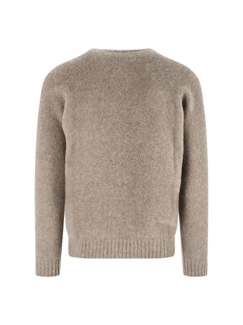 Drumohr Classic Crew Neck Wool Sweater With Ribbed Finishes