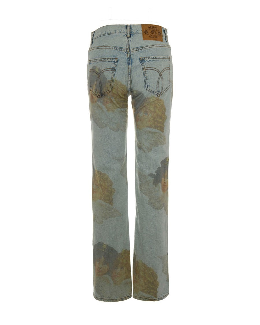 Fiorucci Angels Straight Fit Light Blue Jeans