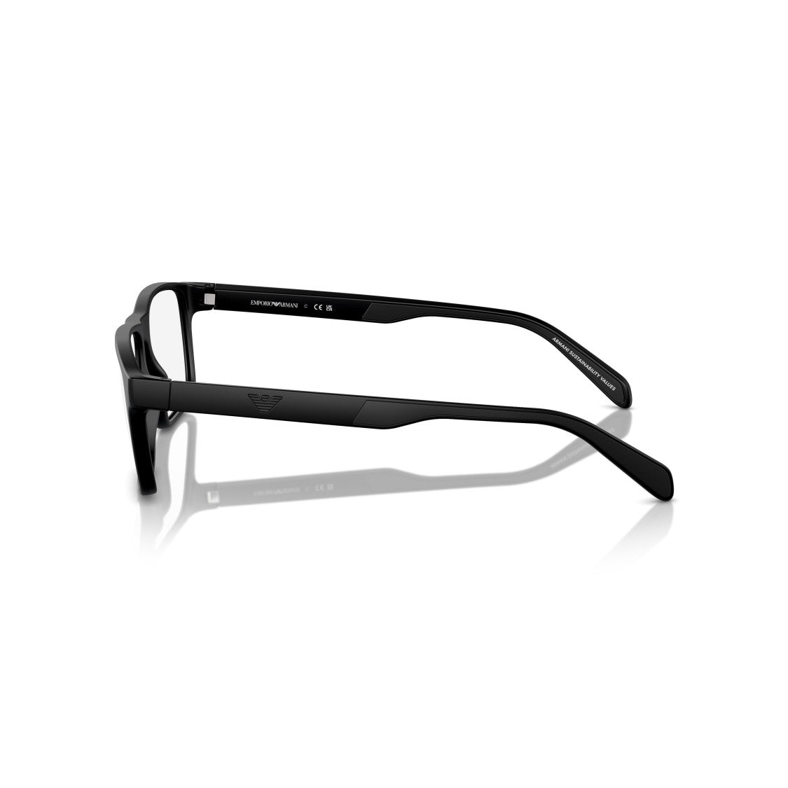 Emporio Armani 0Ea3233 Rectangular Matte Black Eyeglasses With Minimalist Design