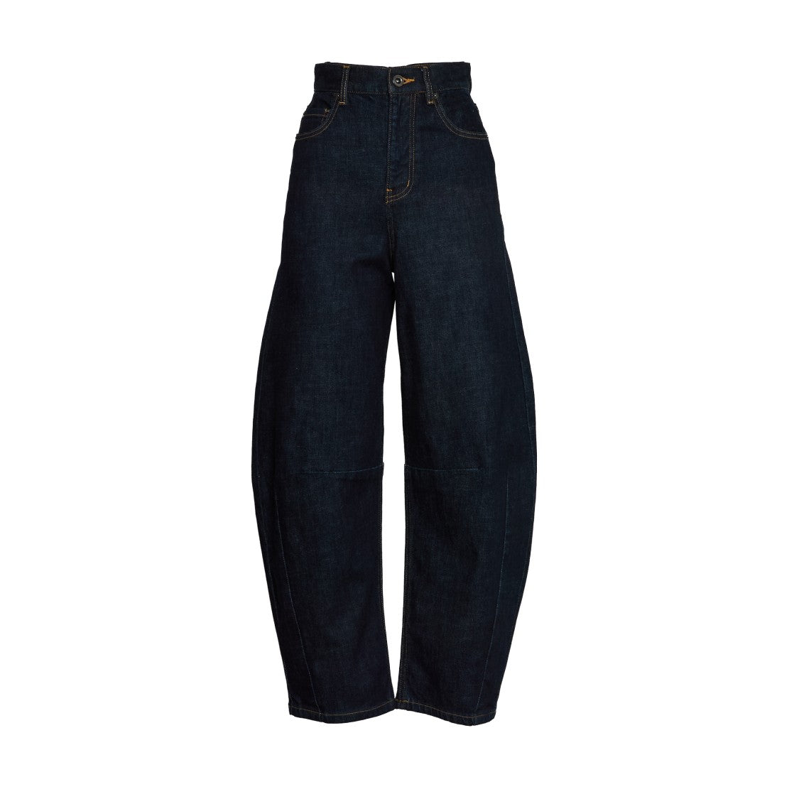 Self-Portrait High-Waisted Indigo Barrel Leg Jeans