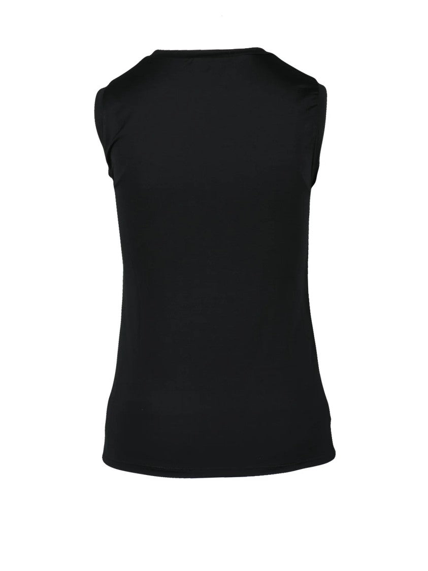 Alexander Mcqueen Sleeveless Fitted Top With Abstract Semi-Sheer Pattern