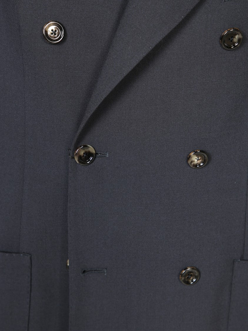 Dell'oglio Double-Breasted Tailored Blazer In 100% Virgin Wool