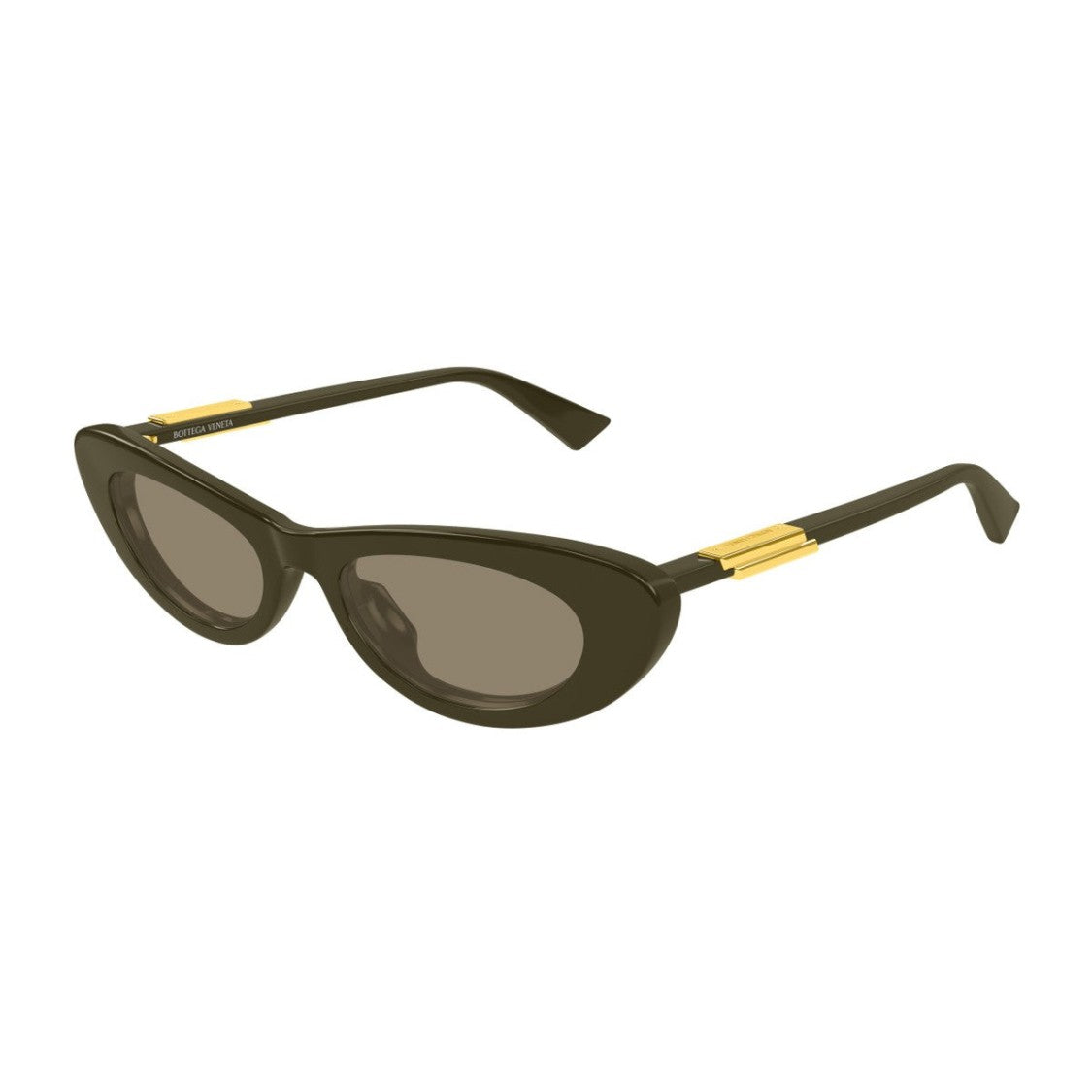 Bottega Veneta Green Linea Ribbon Recycled Acetate Oval Sunglasses