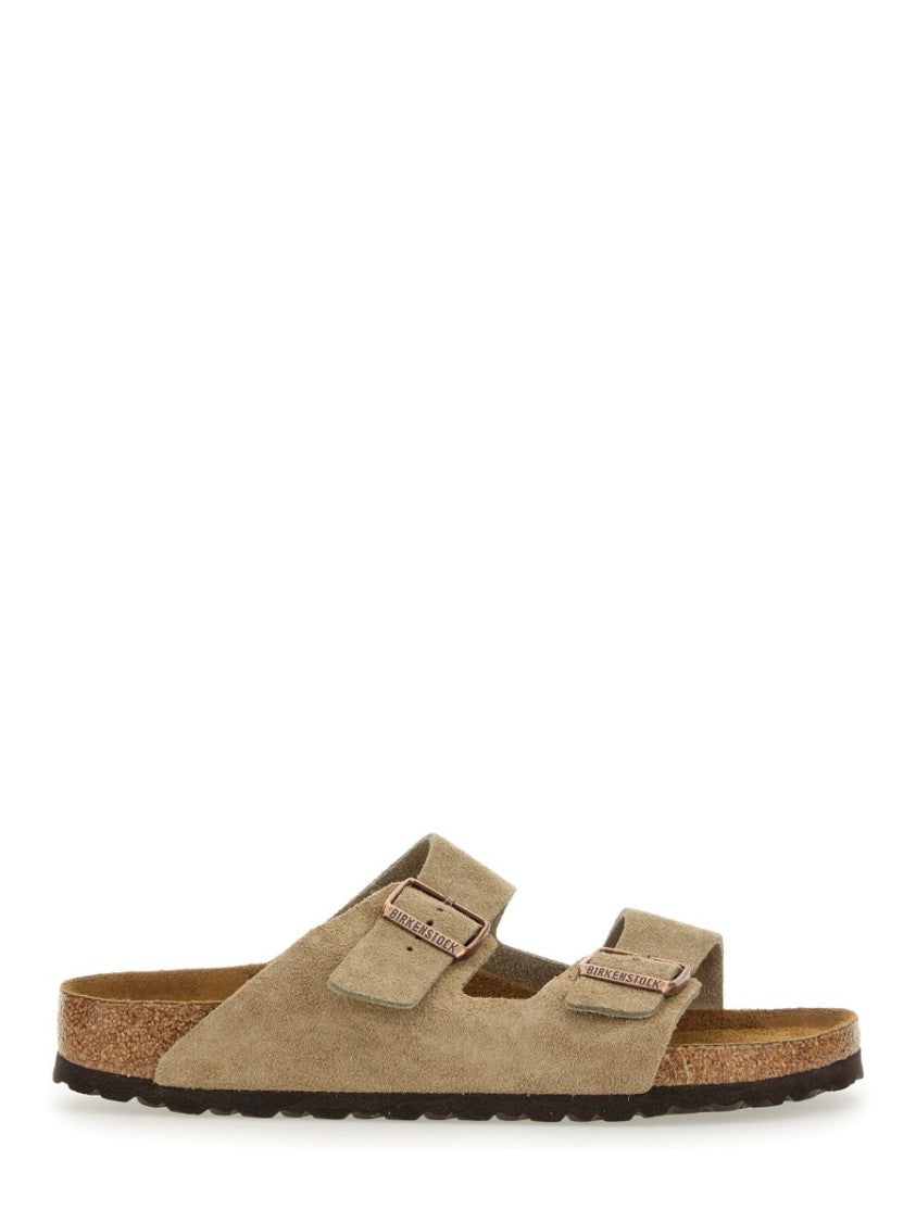 Birkenstock Beige Arizona Suede Cork Sandals
