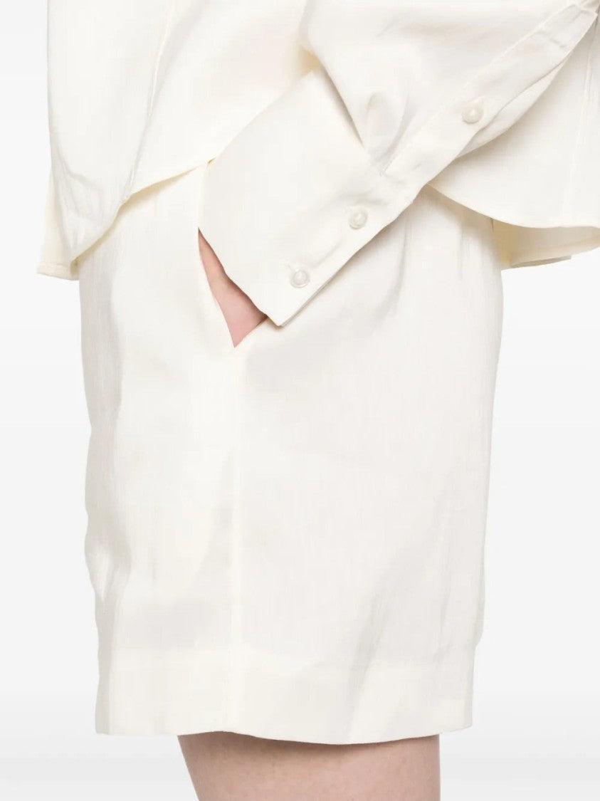 Loulou Studio Light Beige Adonia Shorts