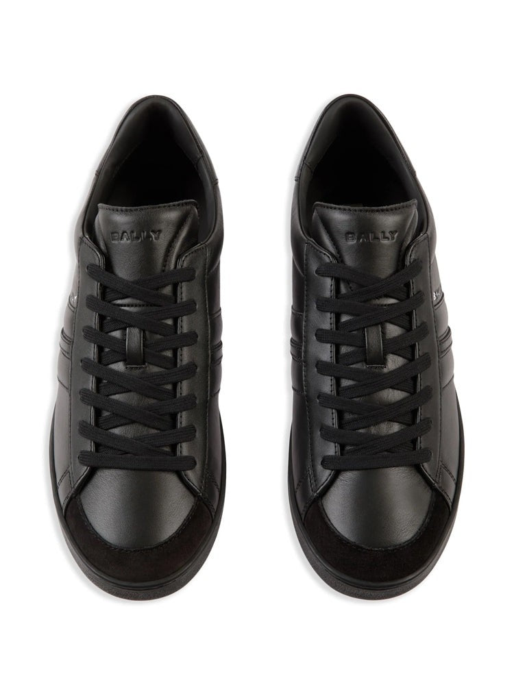 Bally Black Minimalist Low-Top Leather Sneakers