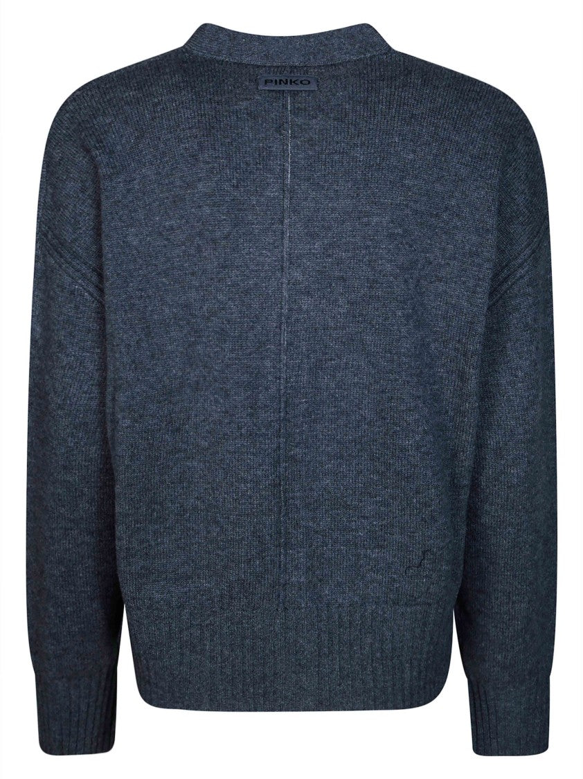 Pinko Vienna 90 Wool 10 Cropped V-Neck Cardigan