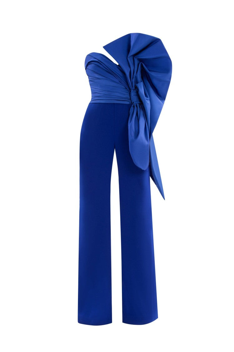 Saiid Kobeisy Jumpsuit With Voluminous Taffeta Bow