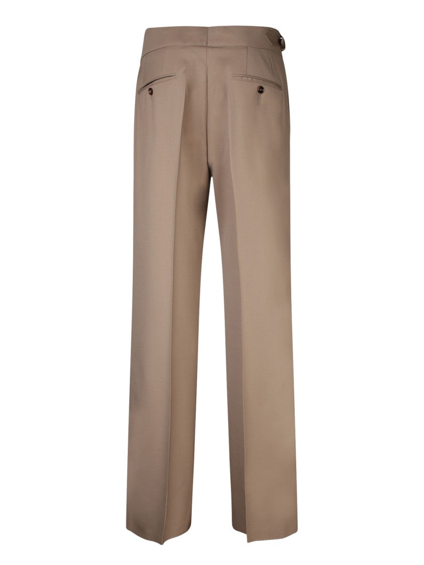 Dolce & Gabbana Oversized Beige Wool Trousers