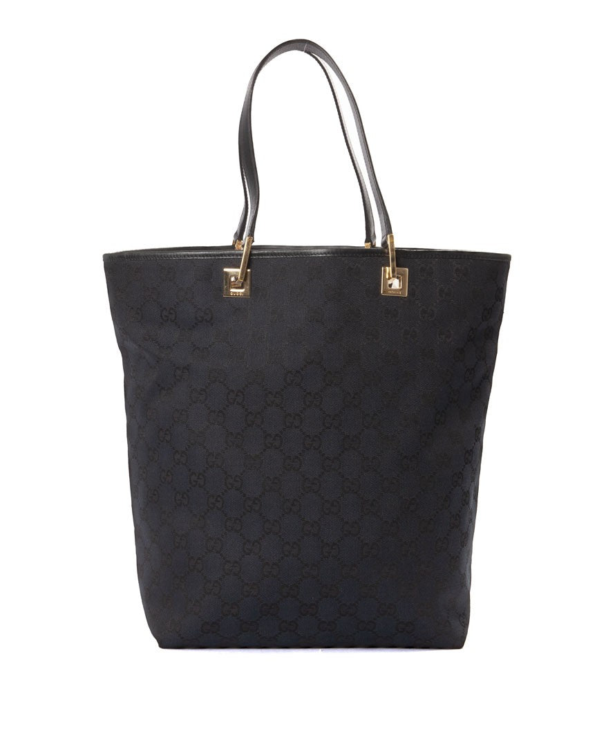 Gucci Medium Vertical Tote Gg Supreme In Black