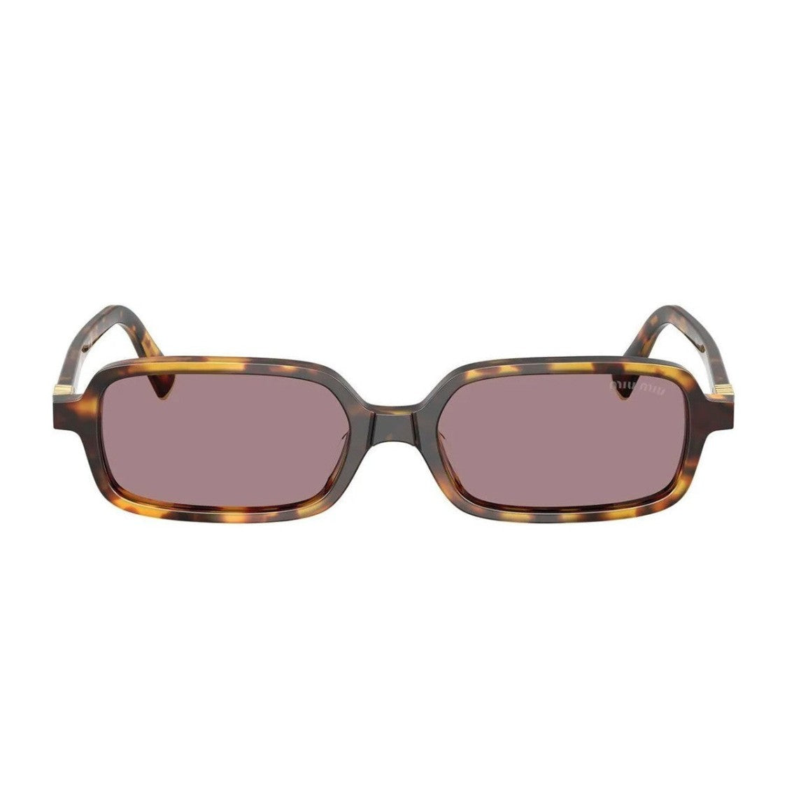 Miu Miu Havana Miu Regard Acetate Rectangular Sunglasses