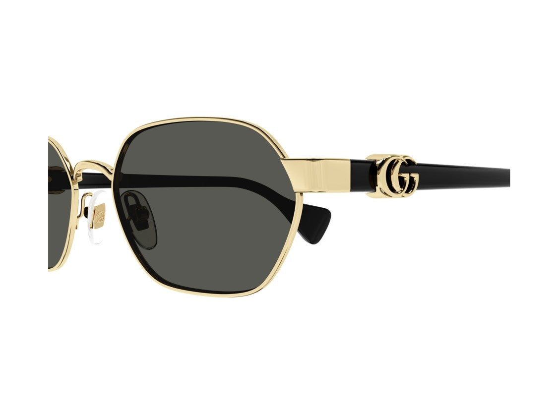 Gucci Gg1593s Geometric Gold Metal Sunglasses
