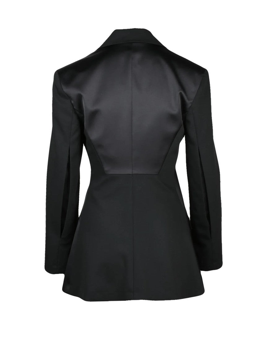 Imperial Black Polyester-Blend Fitted Blazer