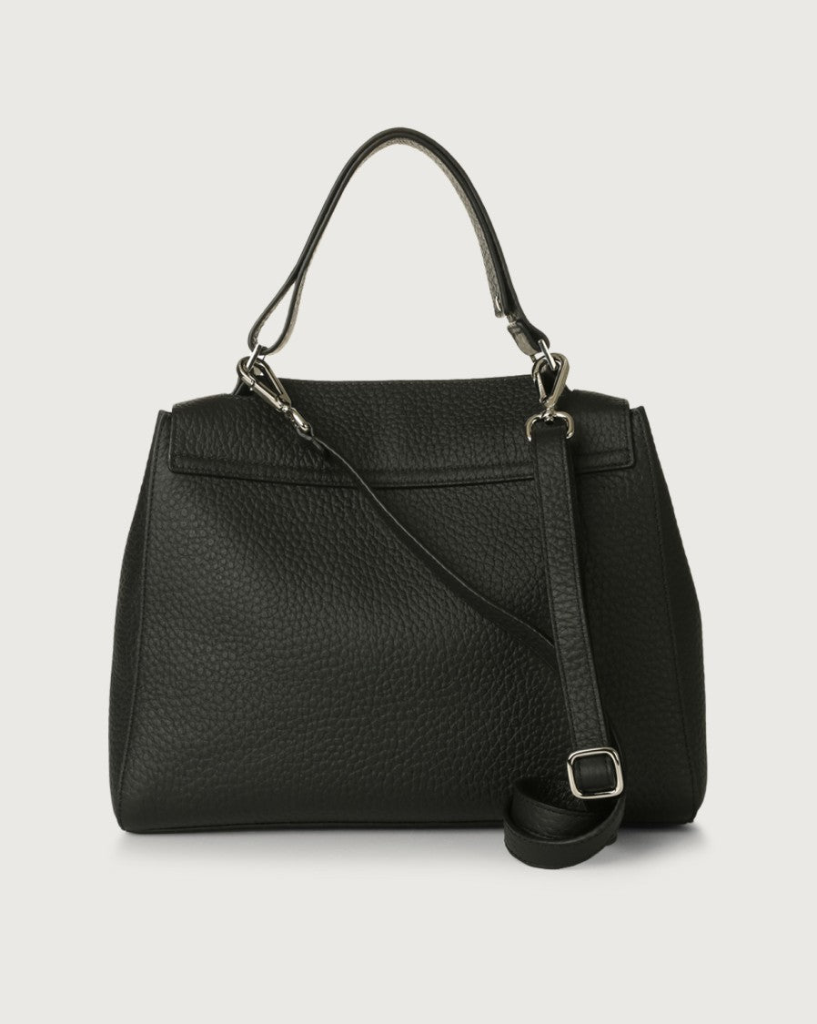 Orciani Medium Textured Leather Shoulder Bag