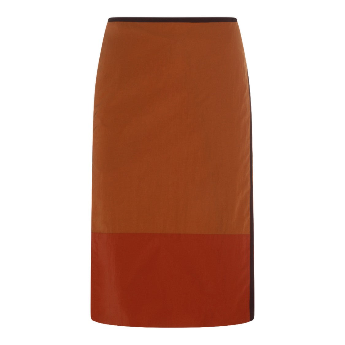 Saint Laurent Color-Block Wrap Midi Skirt With Tie Closure