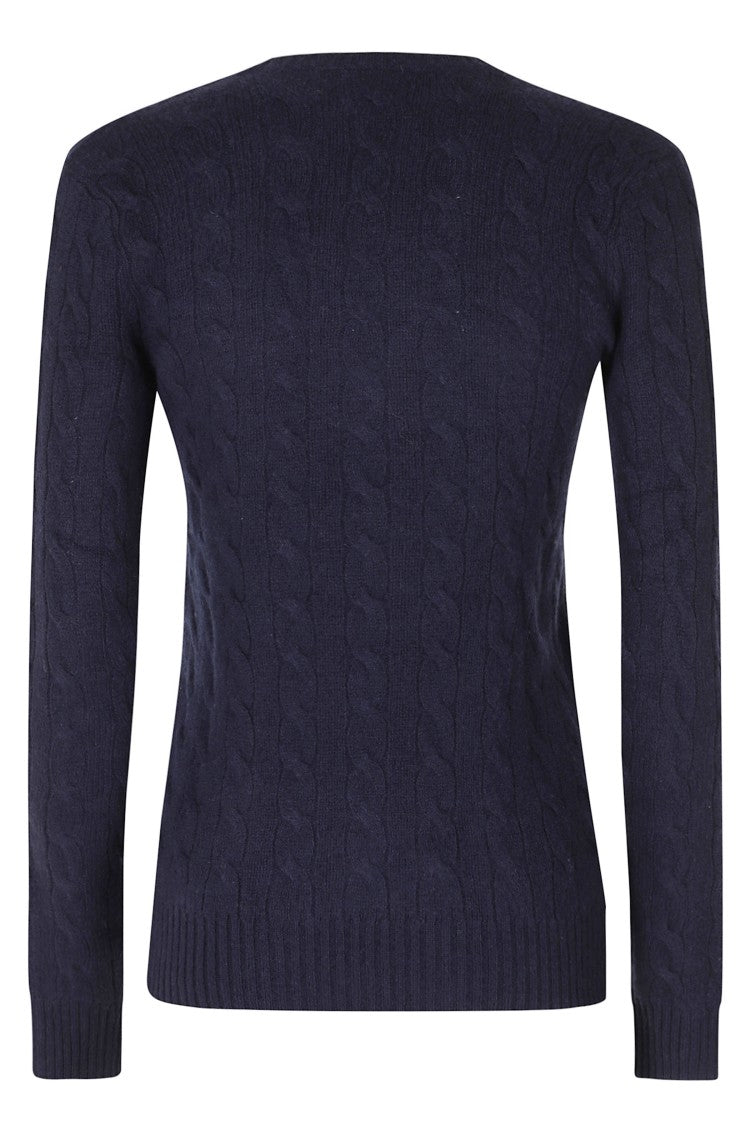 Polo Ralph Lauren V-Neck Cable Knit Pullover With Ribbed Cuffs