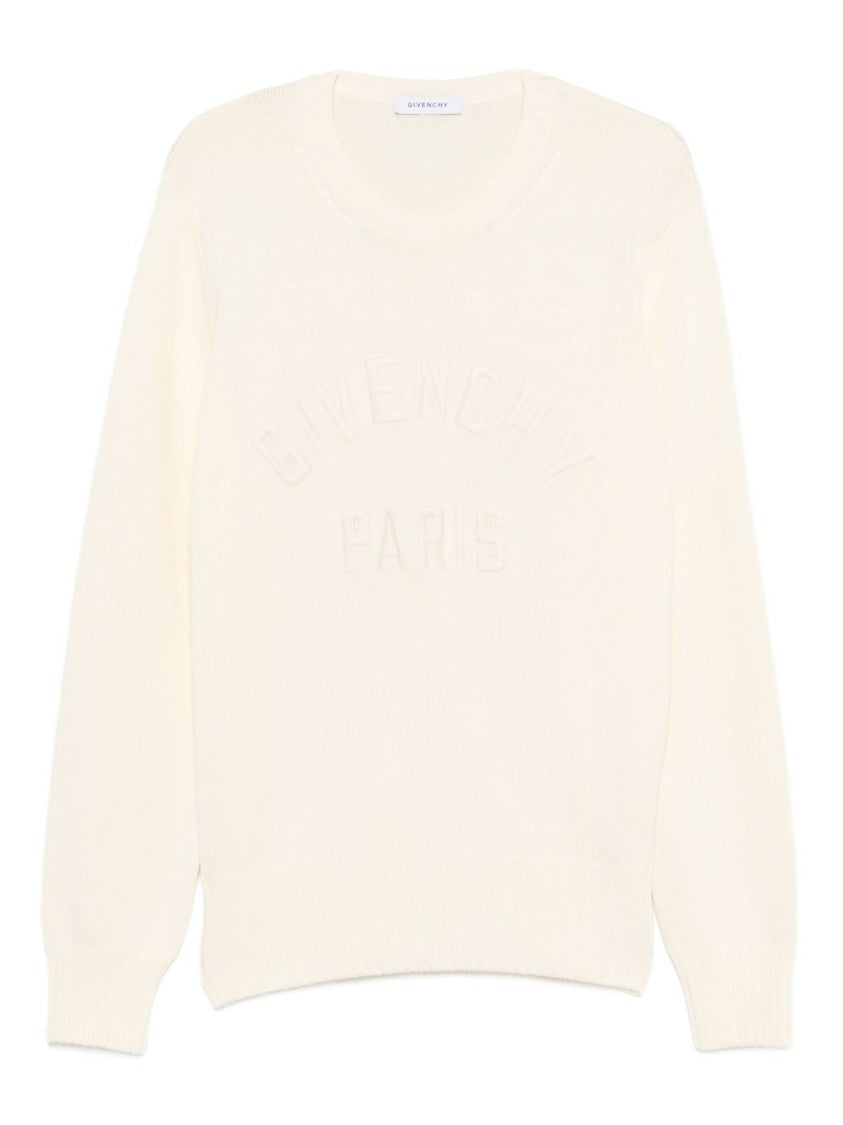 Givenchy Sweater In Cotton Knit With Paris Embroidery