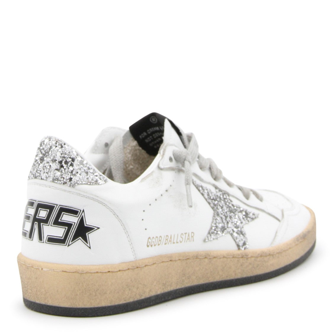 Golden Goose White Leather Back Logo Sneakers