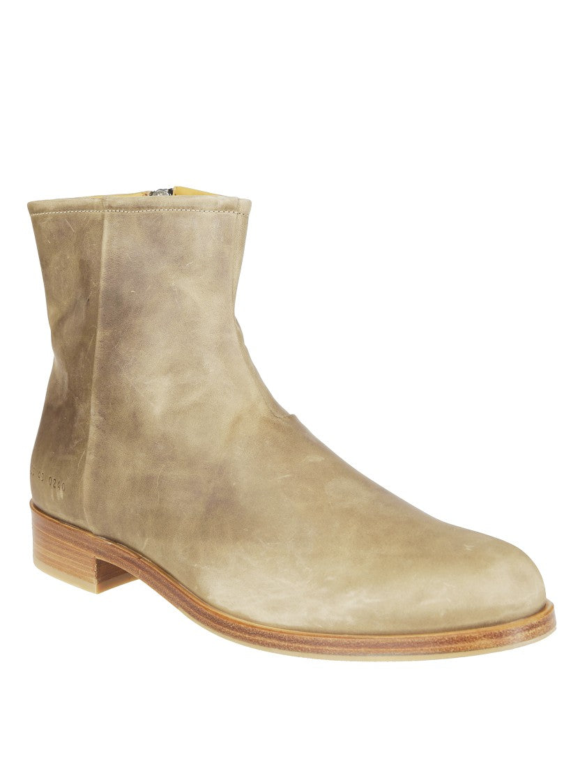 Common Projects Zipper Boot In Waxed Suede