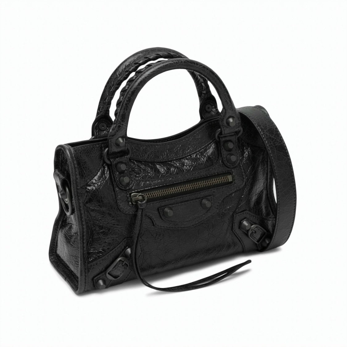 Balenciaga Compact Textured Lamb Leather Mini Handbag