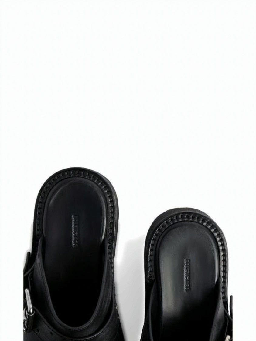 Balenciaga Mule Slipper With Adjustable Buckle And Rubber Sole