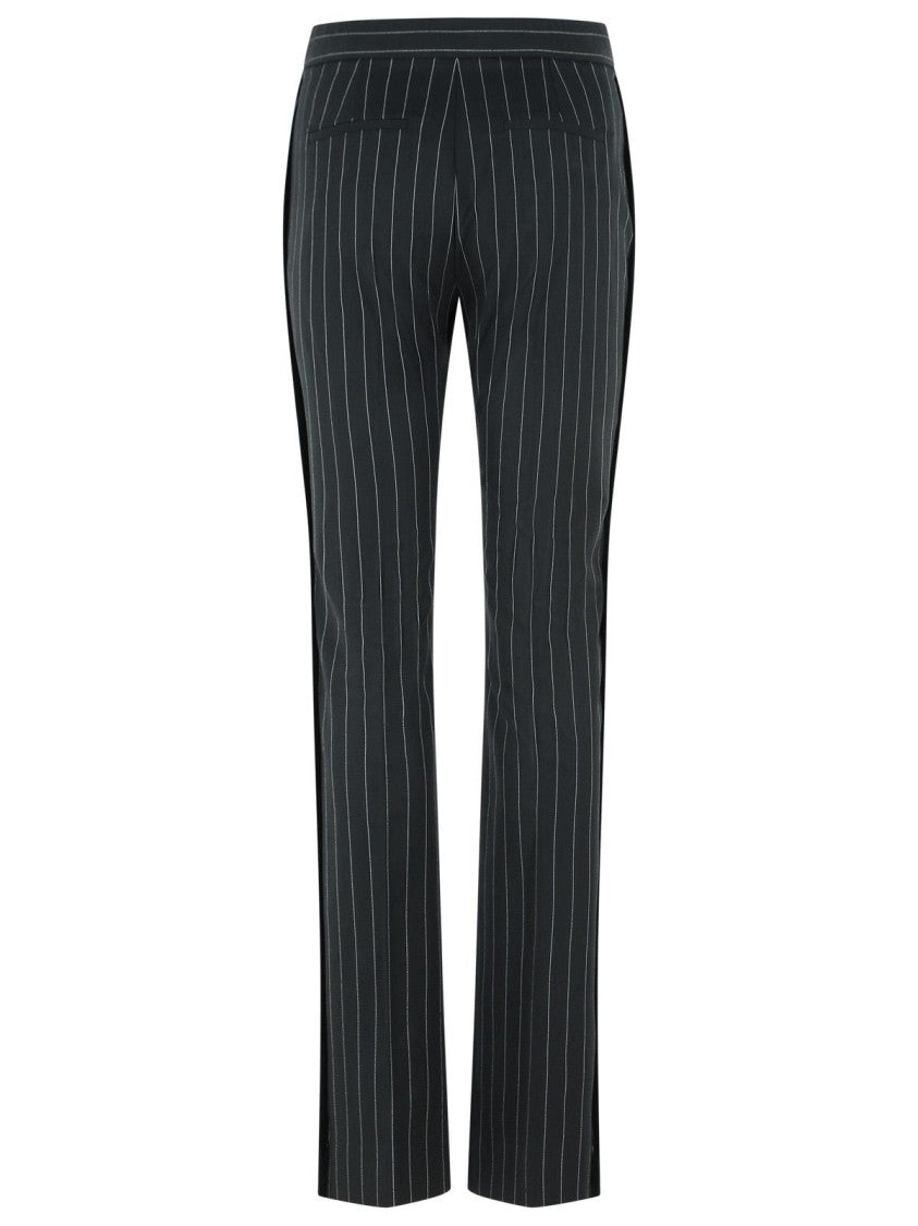 Sportmax Slim Flare Pants With Vertical Pinstripes And Modern Tailoring