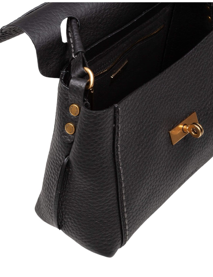 Visona 21570 Black Leather Handbag