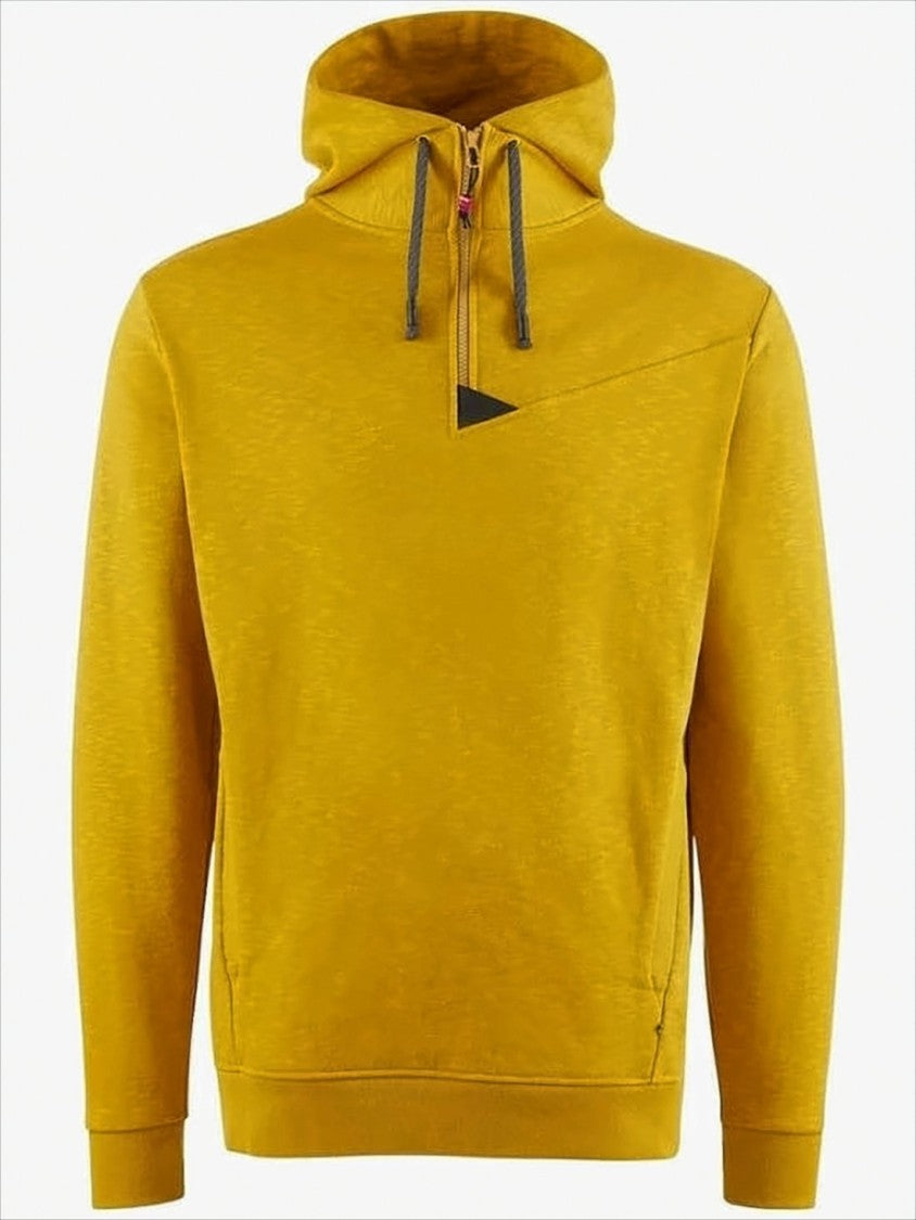Klattermusen Zip-Front Mustard Yellow Hoodie With Geometric Detail