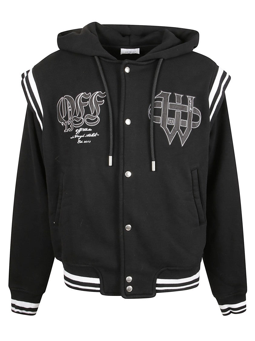 Off-White Oversized Black Cotton Jersey Hoodie