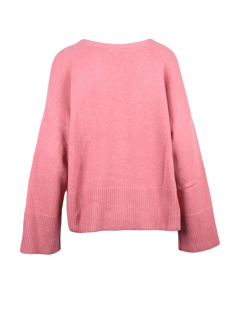 Be You Old Rose V-Neck Cropped Cashmere Cardigan