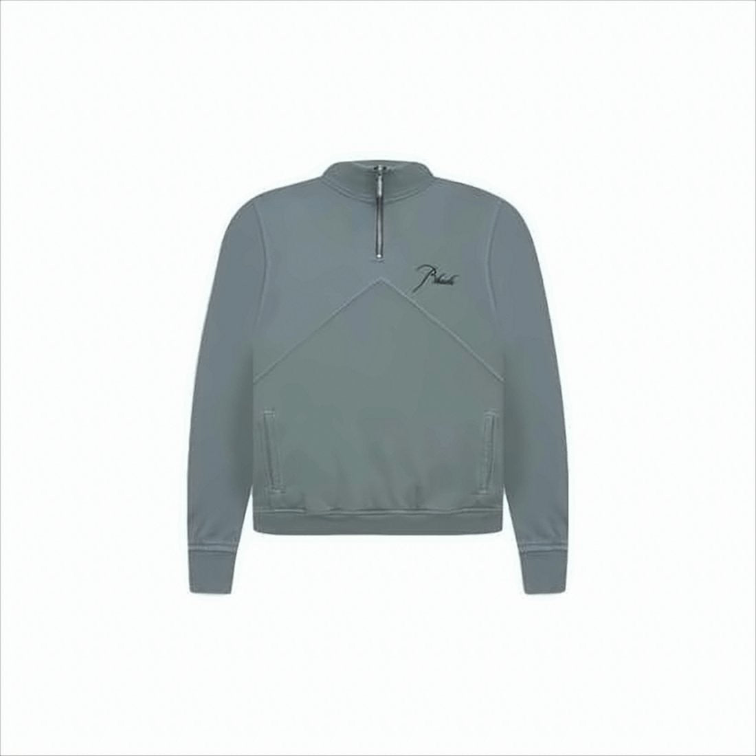 Rhude Half-Zip Long-Sleeve Top With Diagonal Seam Detail