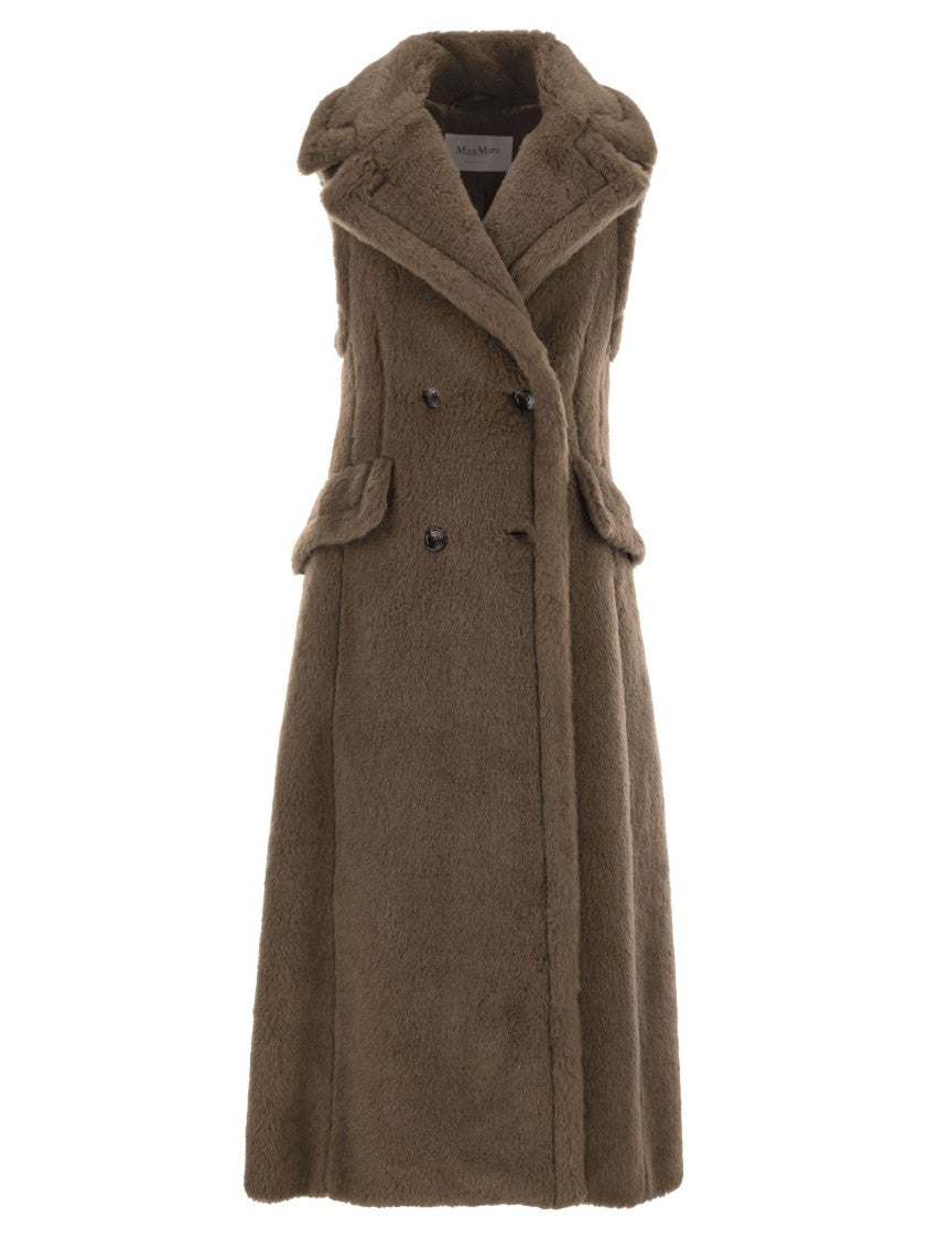 Max Mara Boario1234 - Sleeveless Coat In Alpaca And Wool Teddy Fabric