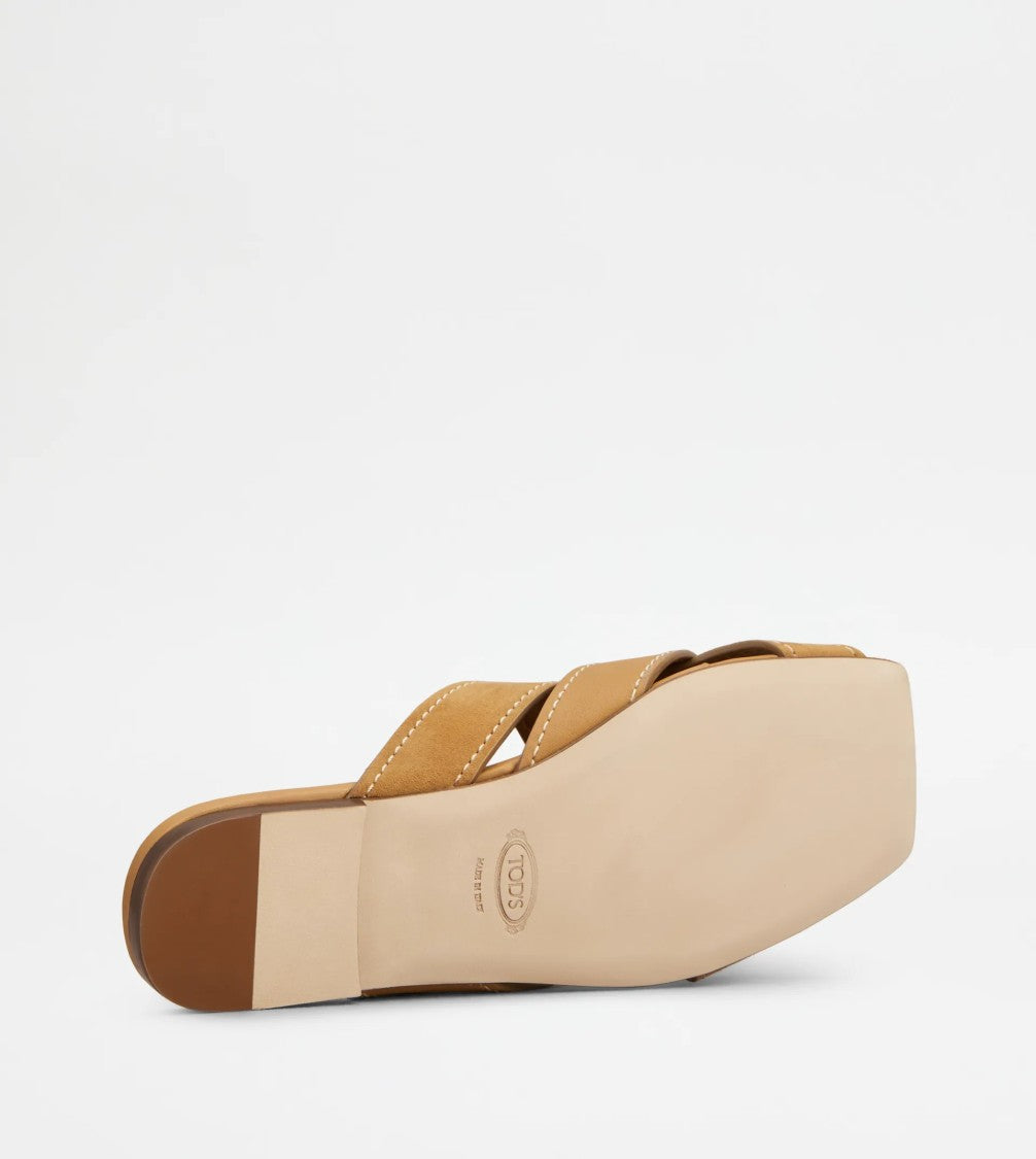 Tod's Sand.Cuoio Flat 99L Strap Sandals