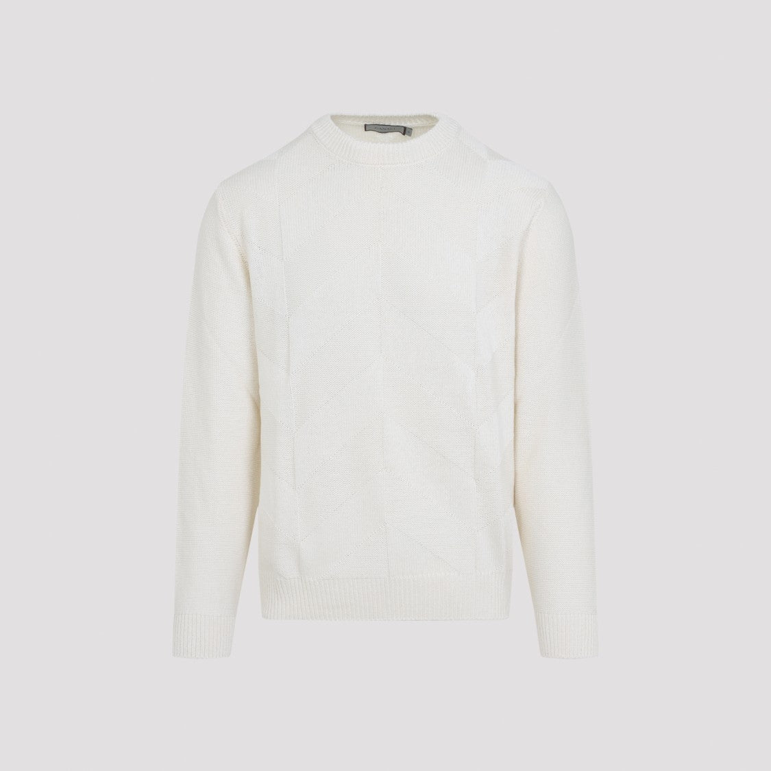 Canali Classic Crew Neck Sweater With Textured Front Design