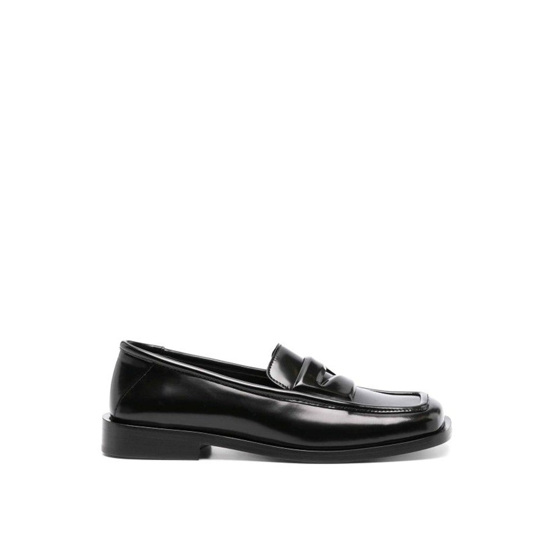 The Attico Square-Toe Leather Loafers With Glossy Finish