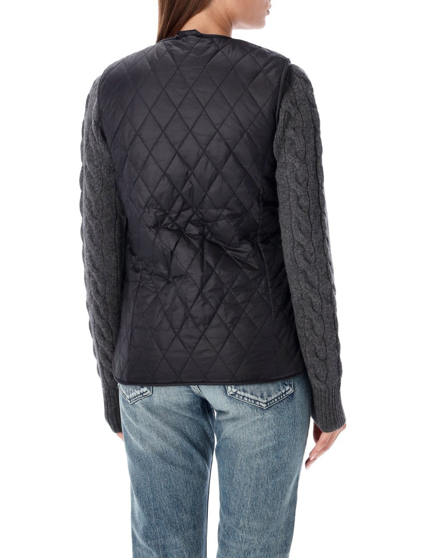 Barbour Reversible Quilted Nylon Cable-Knit Sleeve Jacket