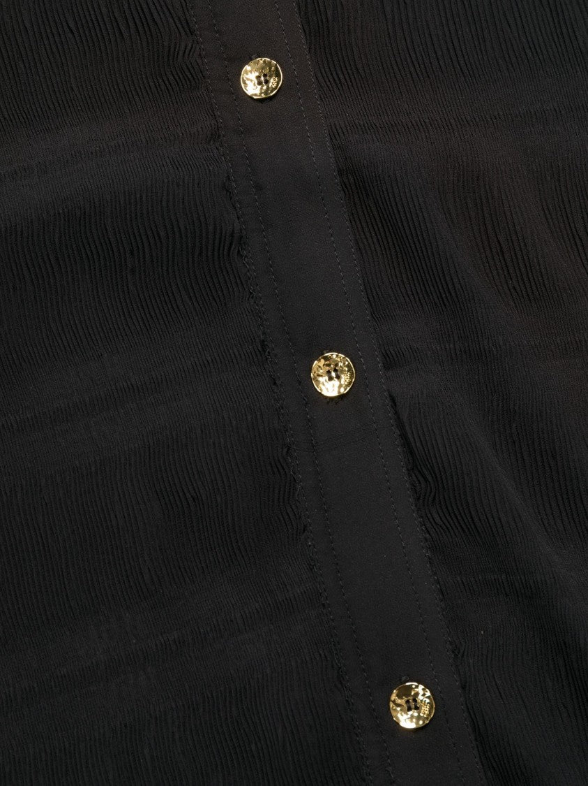 Ganni Pleated Georgette Shirt Dress