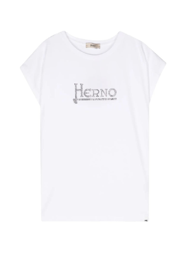 Herno Relaxed-Fit White T-Shirt With Logo Design