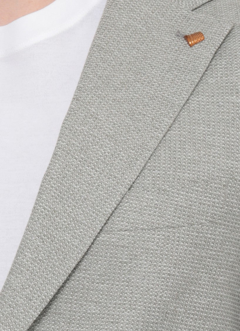 La Torre Red Green Micro Pattern Cotton Jacket