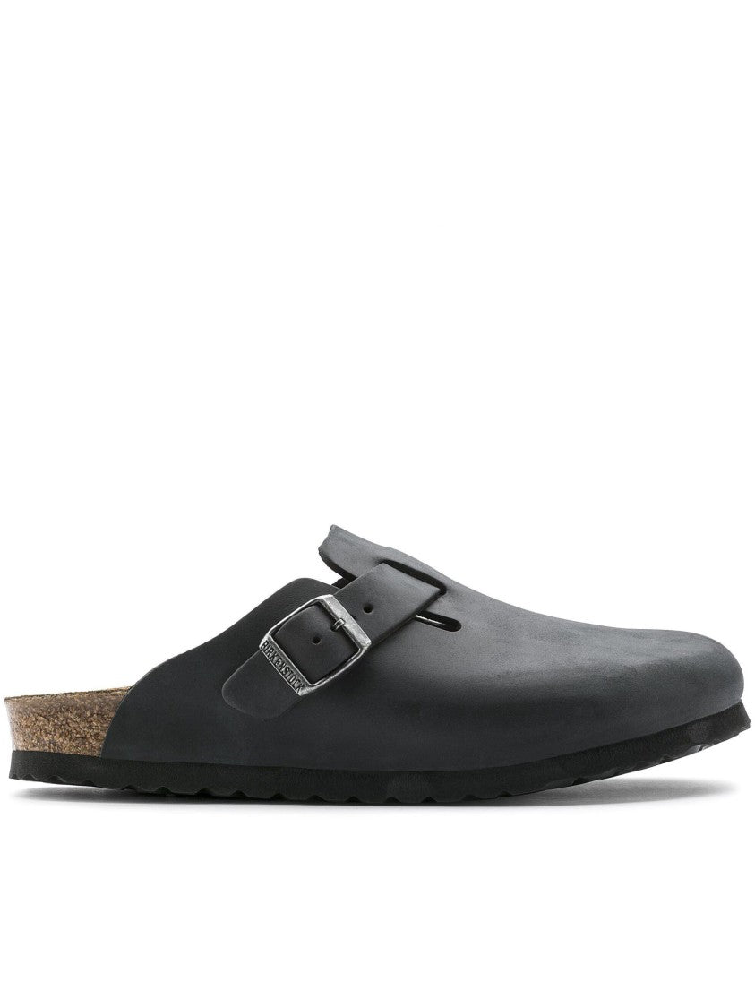 Birkenstock Seamless Black Nubuck Slip-On Shoes With Adjustable Strap
