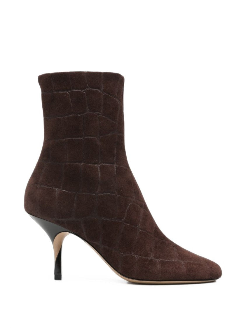 Jacquemus Textured Pointed Toe Ankle Boots With Slim Kitten Heel